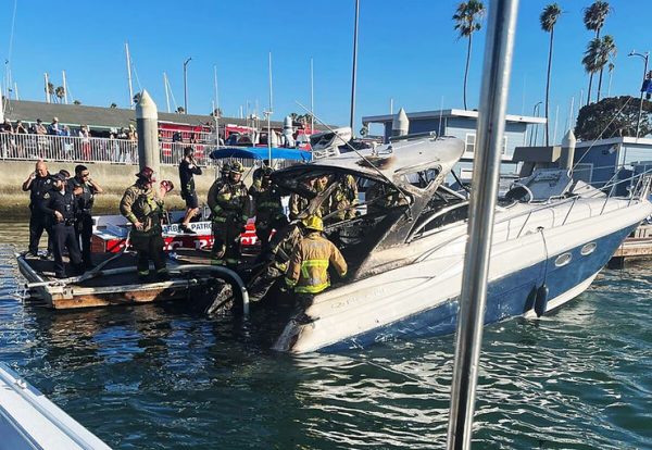 Boat fire kills two and injures three people in Long Beach