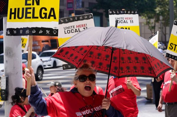 Hotel Workers in Los Angeles Protest for Better Treatment