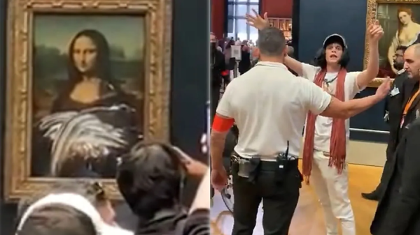 Man Disguised as Old Lady Detained After Throwing Cake at the Mona Lisa