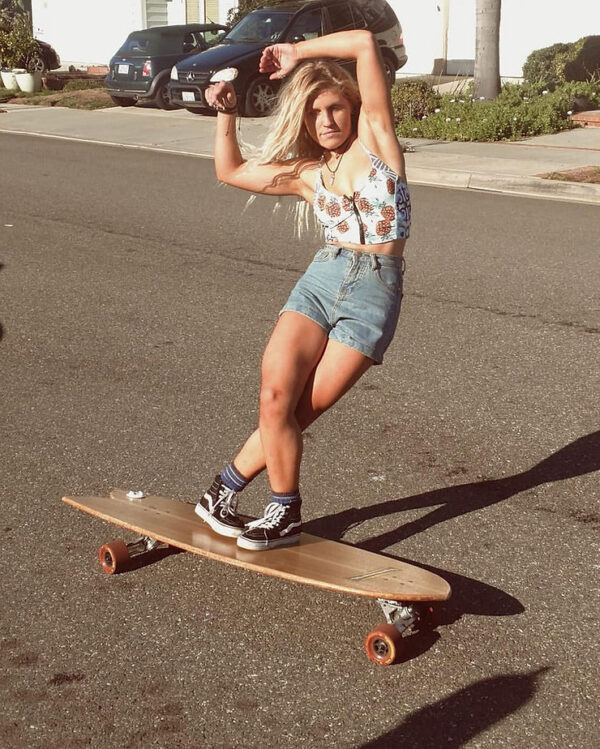 Girls Surfing and Skateboarding