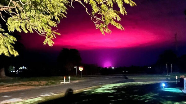 Pink Glow in Sky Exposes Australian Marijuana Facility