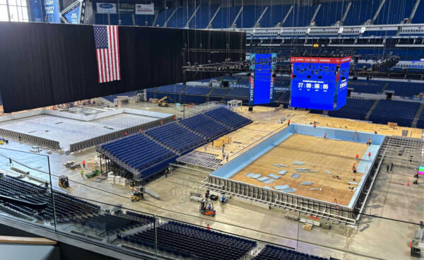 How Lucas Oil Stadium turned into a swimming pool for the U.S. Olympic  Trials