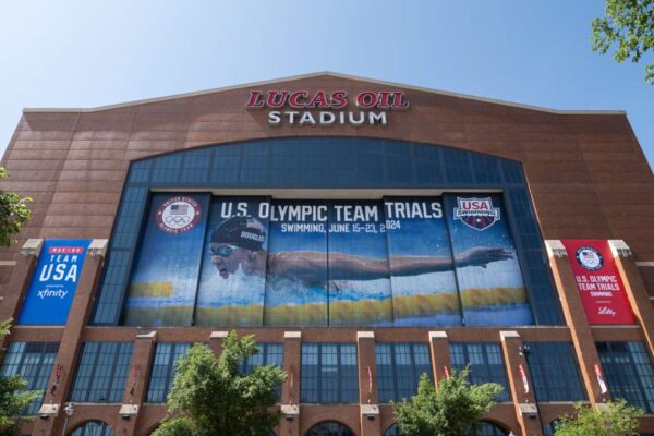 Lucas Oil Stadium has transformed into a Pool for U.S. Olympic Trials