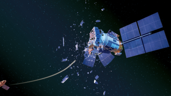 A Decommissioned Russian Satellite Fractures in Space